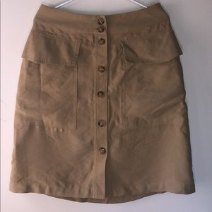 Button-front mini A line skirt